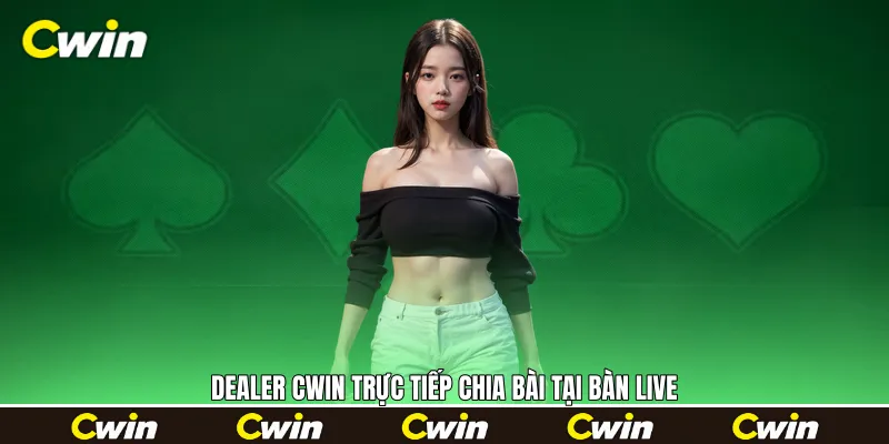 Dealer Cwin trực tiếp chia bài tại bàn live