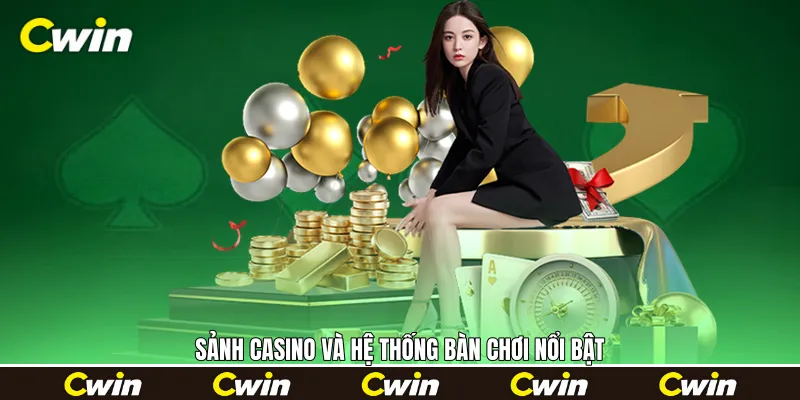 Sảnh casino và hệ thống bàn chơi nổi bật 